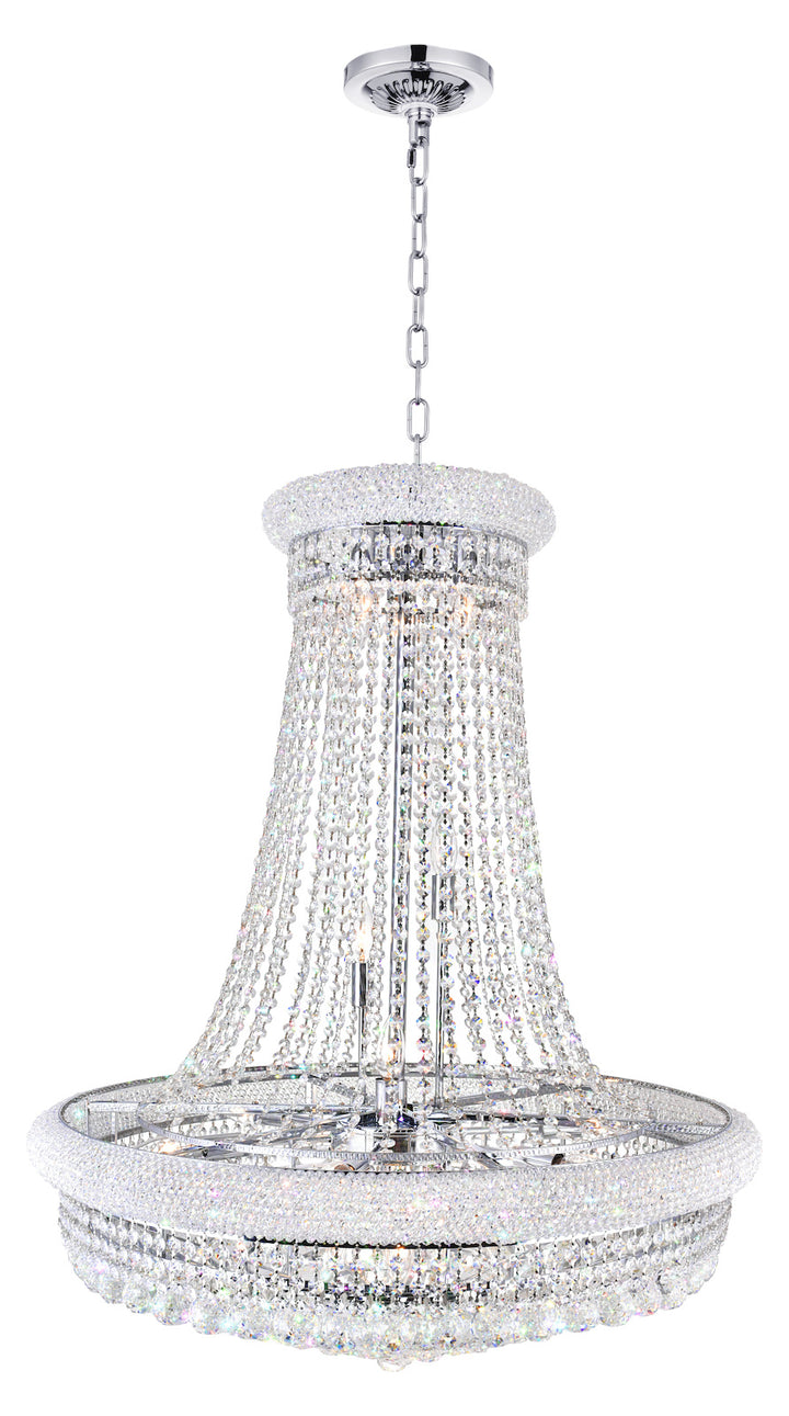 19 Light Down Chandelier With Chrome Finish