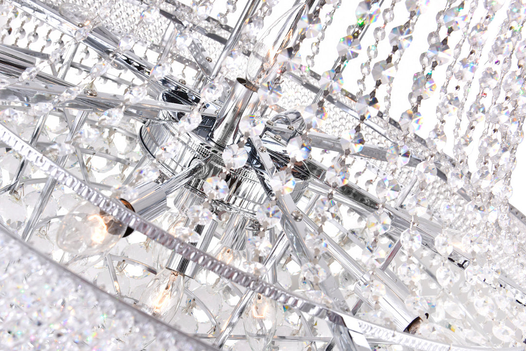 19 Light Down Chandelier With Chrome Finish