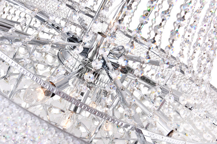 19 Light Down Chandelier With Chrome Finish