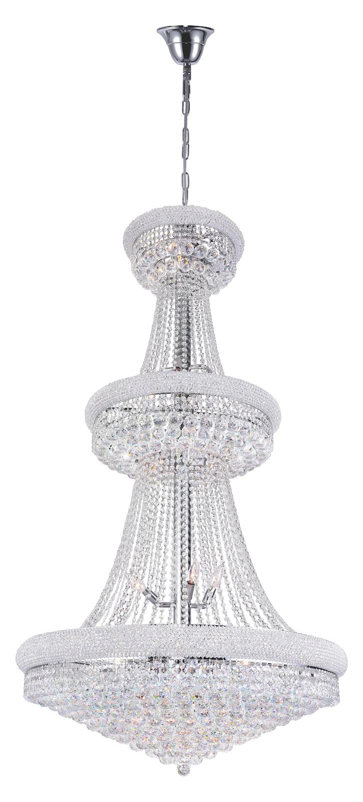 34 Light Down Chandelier With Chrome Finish by CWI Lighting