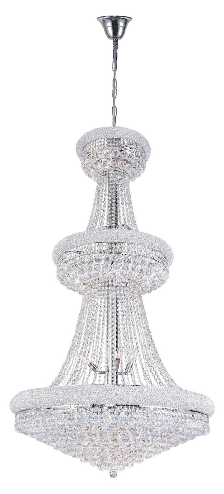 34 Light Down Chandelier With Chrome Finish by CWI Lighting