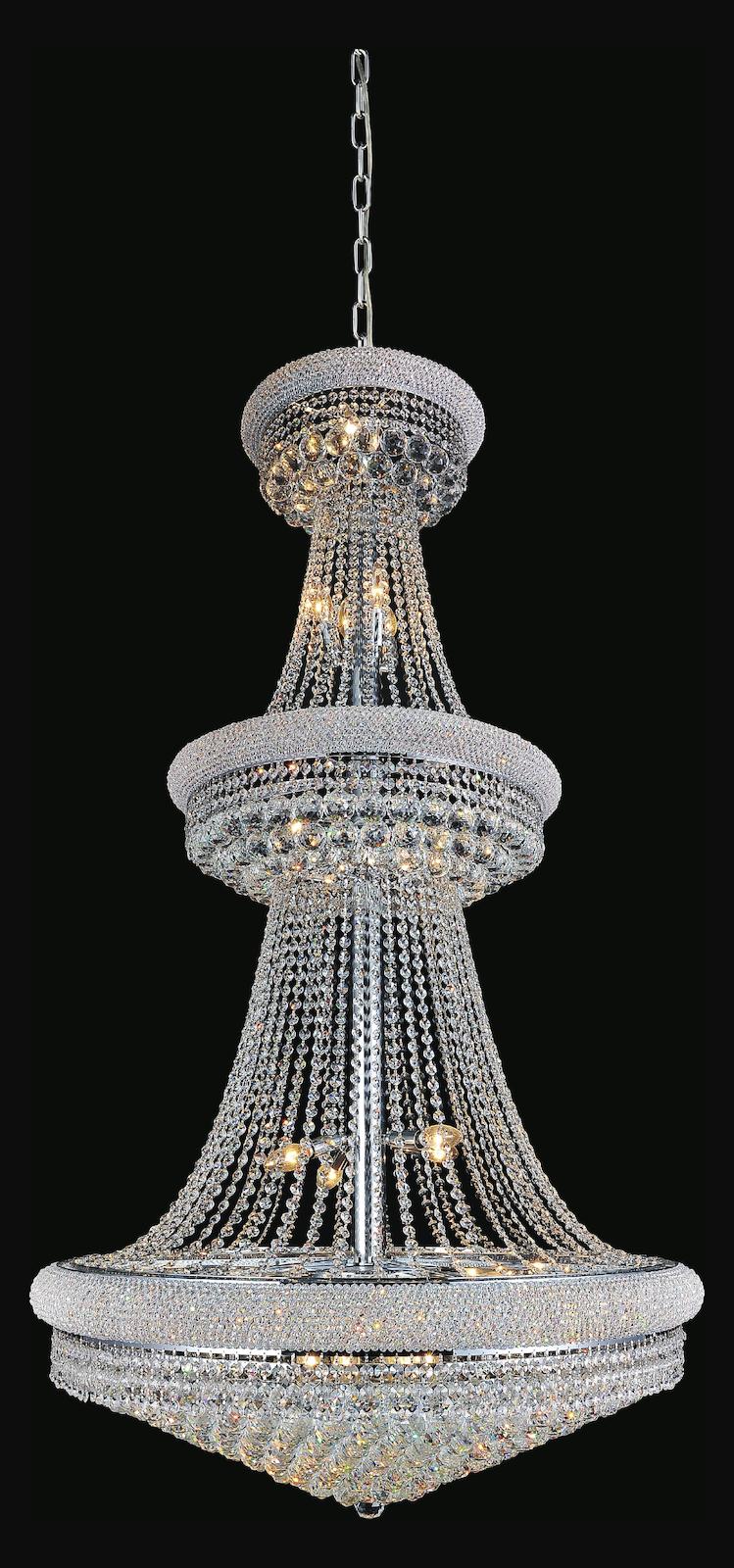 34 Light Down Chandelier With Chrome Finish