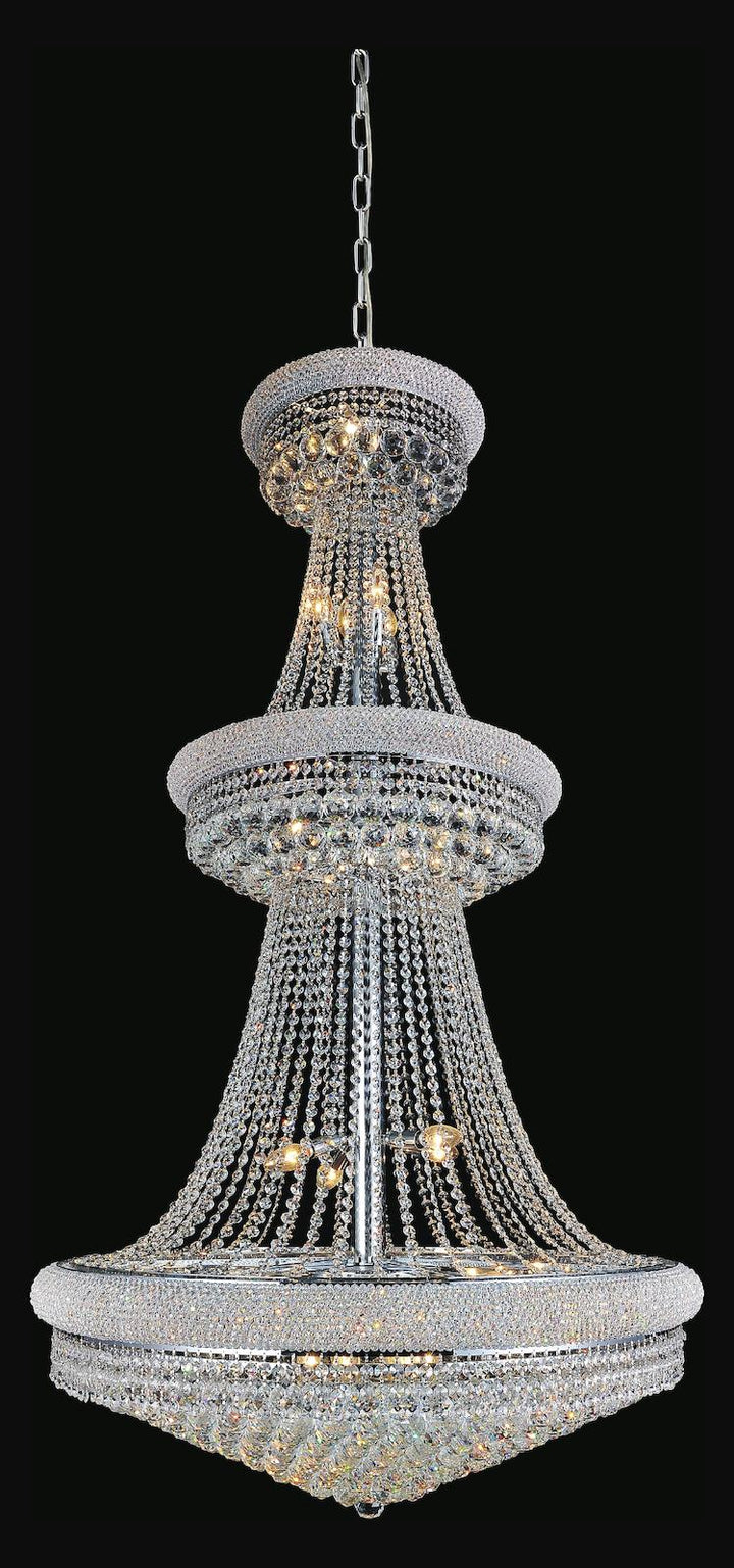 34 Light Down Chandelier With Chrome Finish