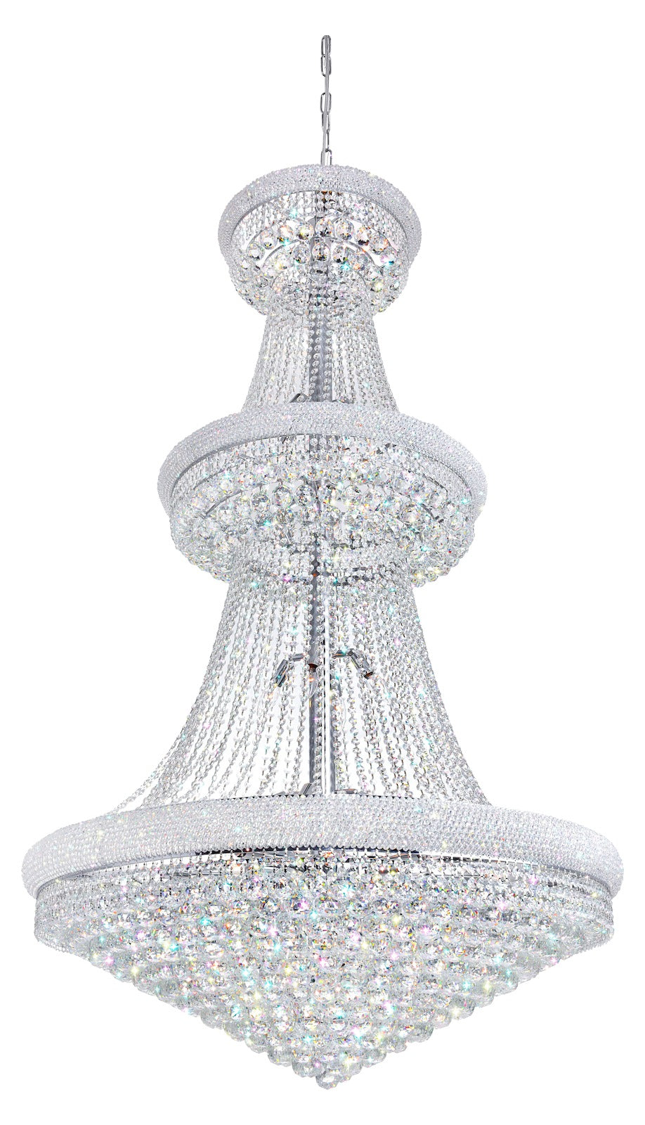 38 Light Down Chandelier With Chrome Finish by CWI Lighting