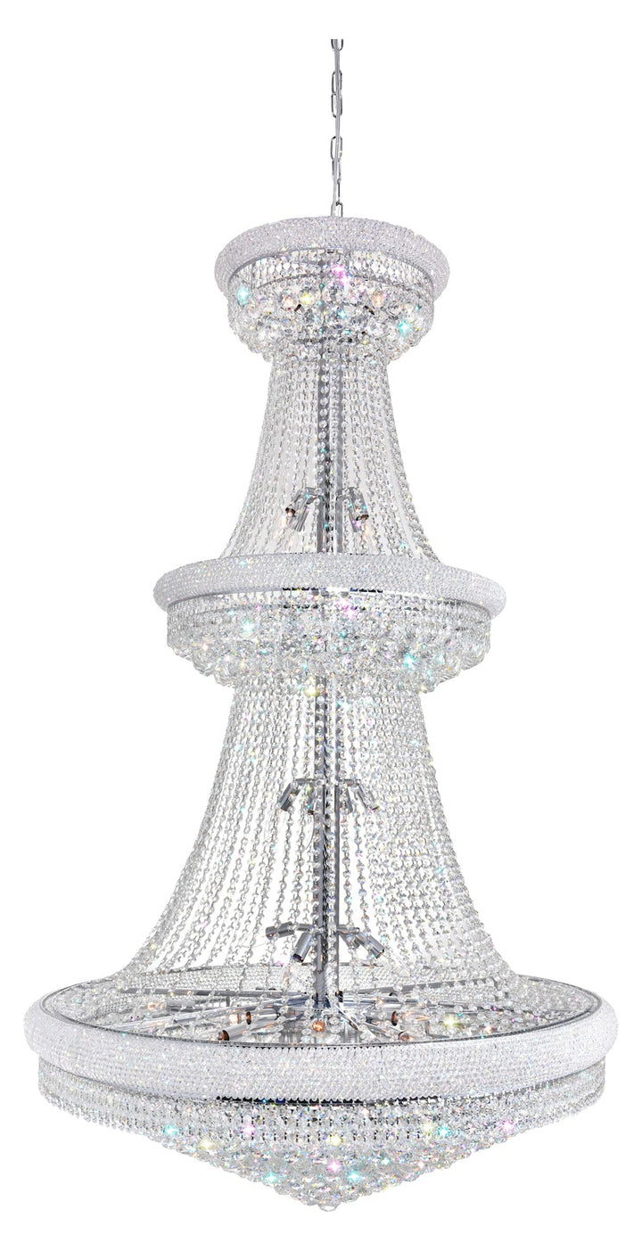 38 Light Down Chandelier With Chrome Finish