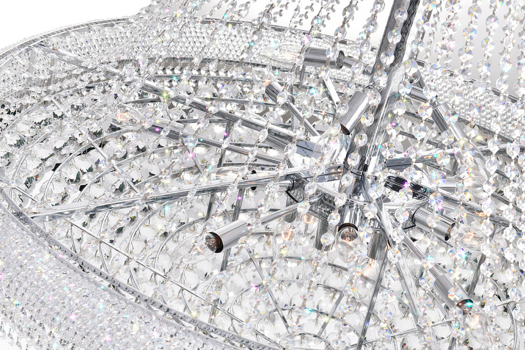 38 Light Down Chandelier With Chrome Finish