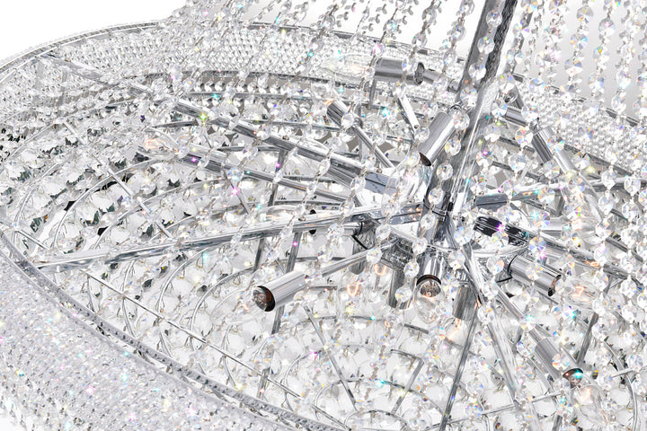 38 Light Down Chandelier With Chrome Finish