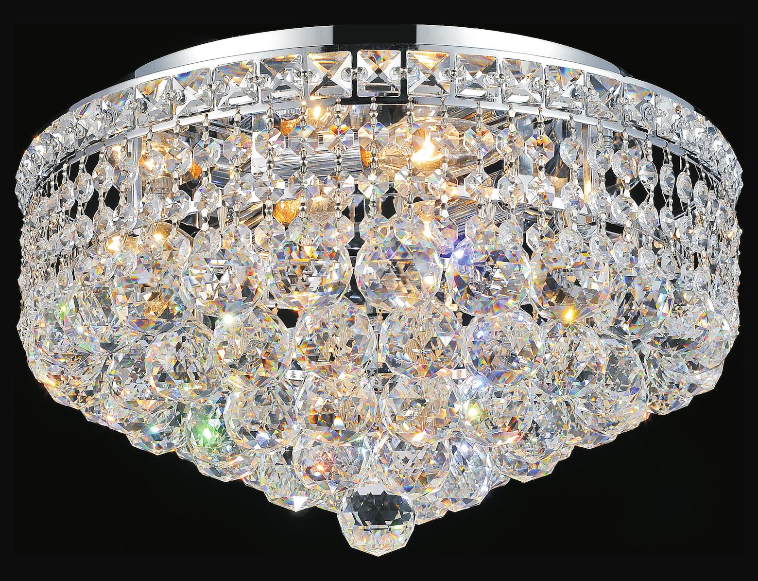 5 Light  Flush Mount With Chrome Finish