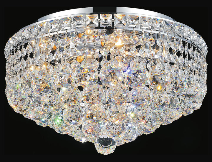 5 Light  Flush Mount With Chrome Finish
