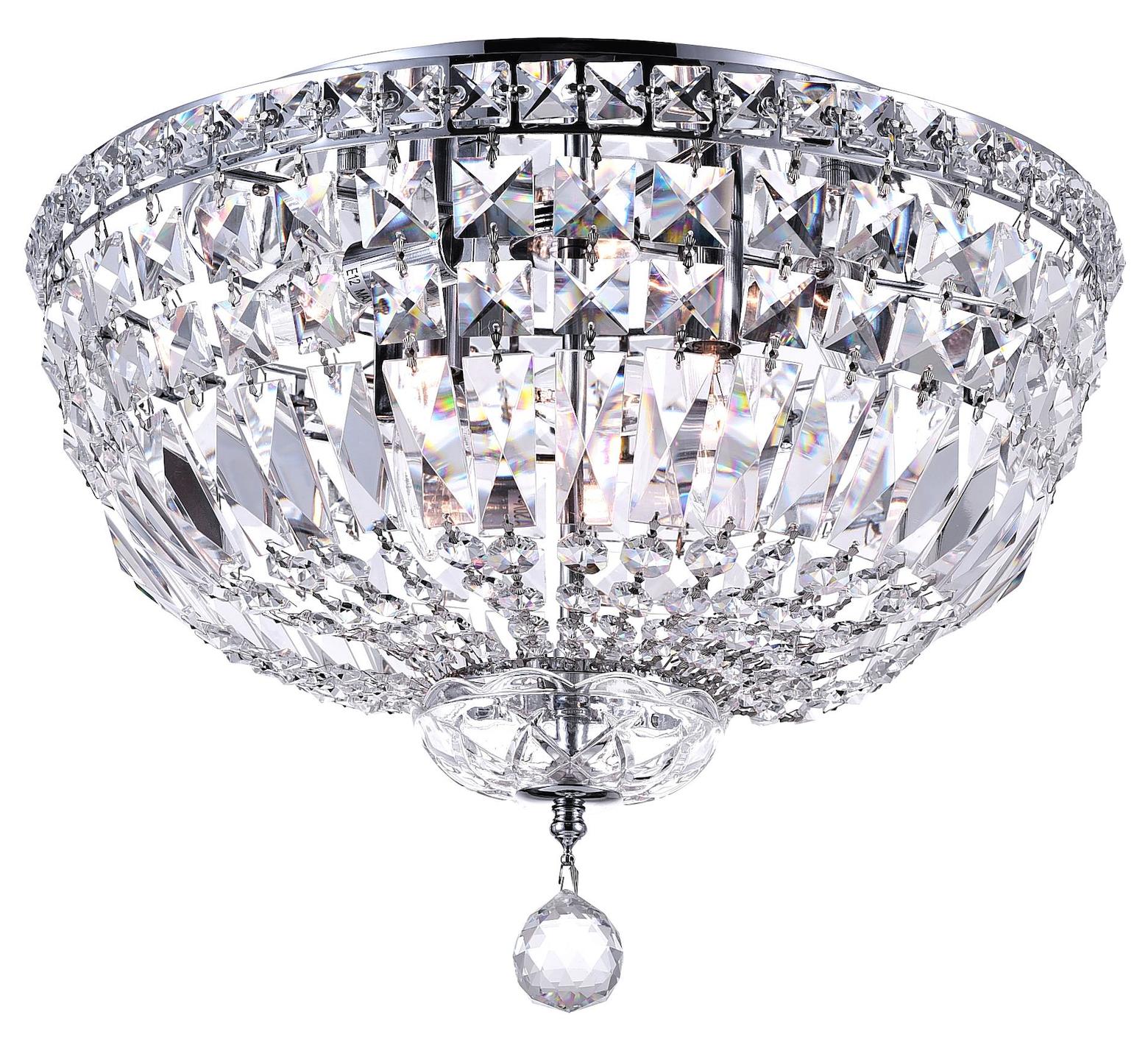 5 Light Bowl Flush Mount With Chrome Finish by CWI Lighting
