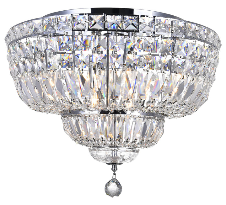 8 Light Bowl Flush Mount With Chrome Finish by CWI Lighting