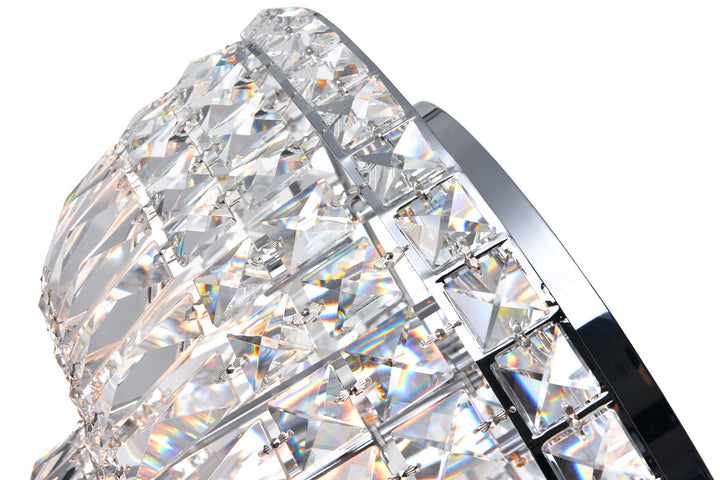 8 Light Bowl Flush Mount With Chrome Finish