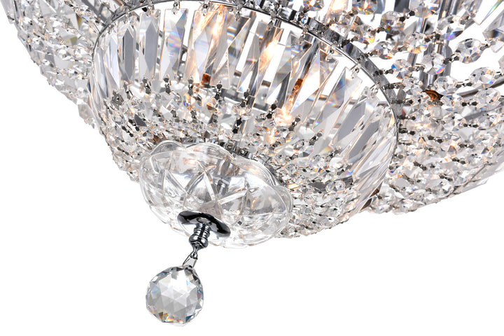 8 Light Bowl Flush Mount With Chrome Finish
