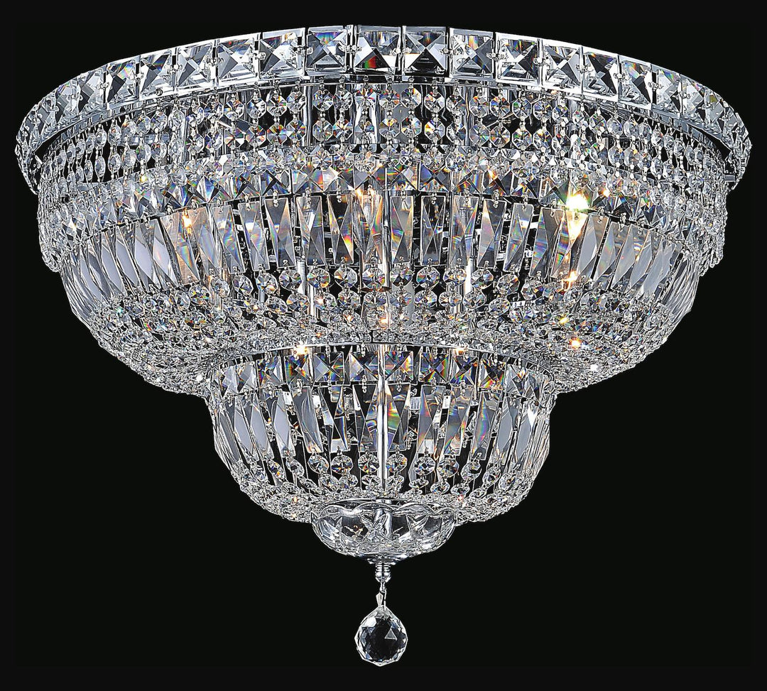 9 Light Bowl Flush Mount With Chrome Finish by CWI Lighting