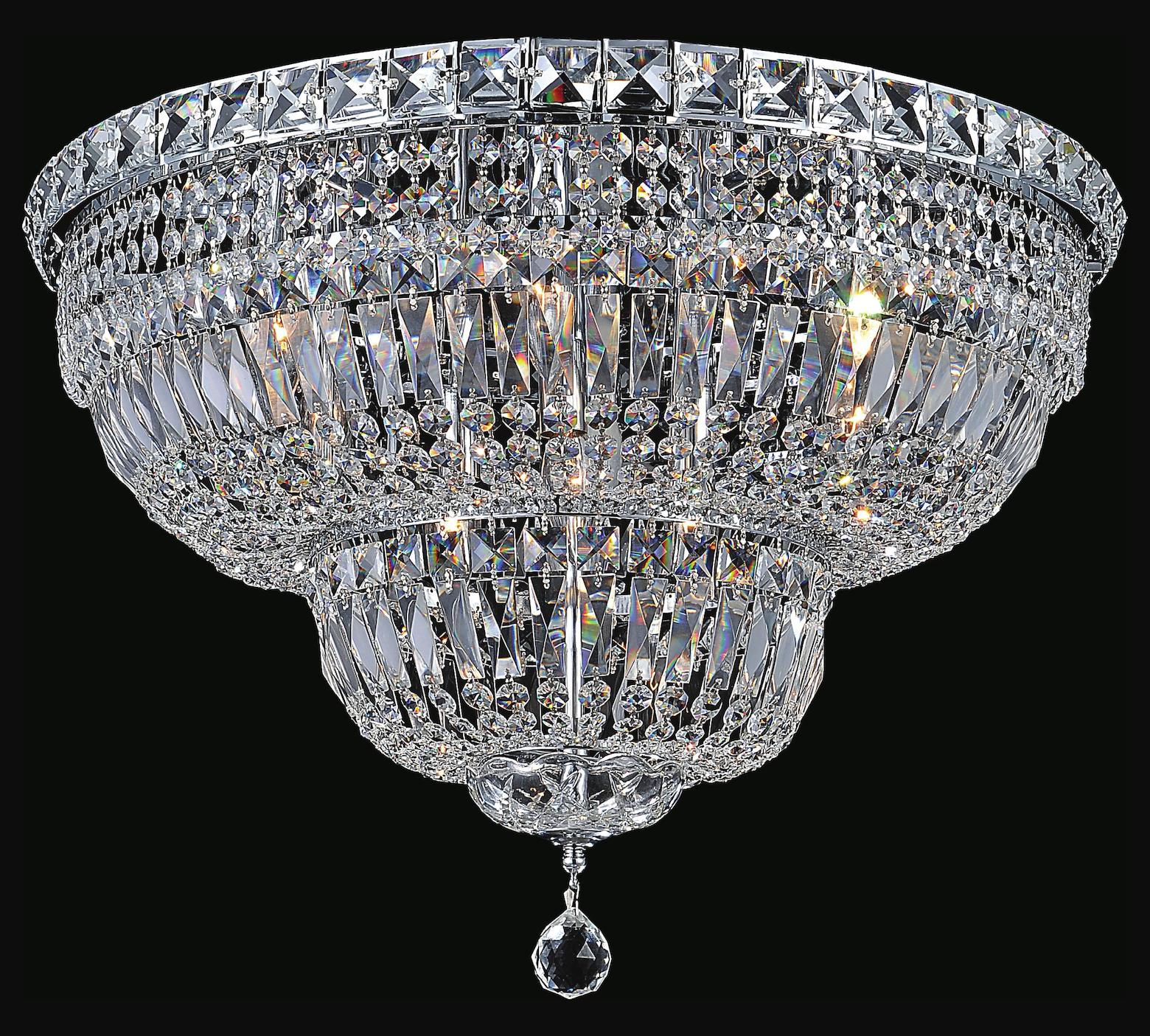 9 Light Bowl Flush Mount With Chrome Finish by CWI Lighting