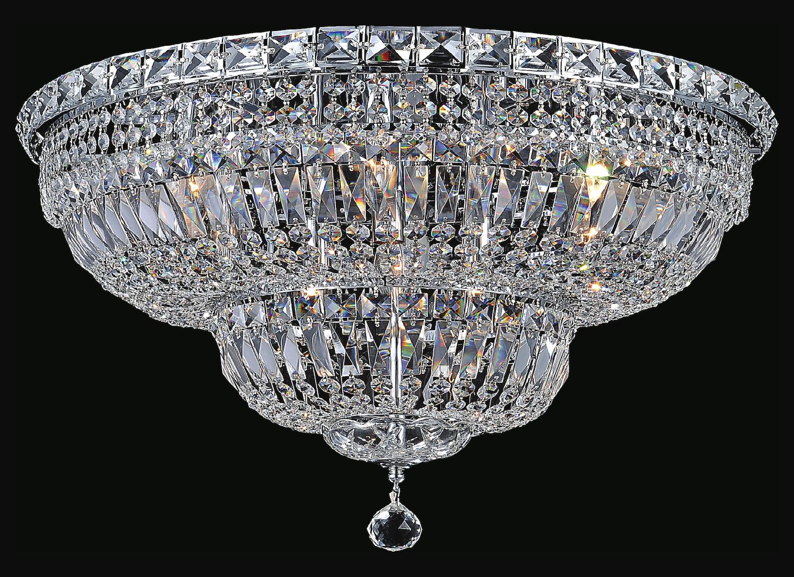 16 Light Bowl Flush Mount With Chrome Finish by CWI Lighting