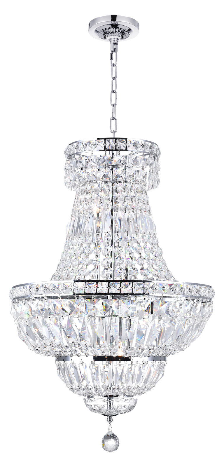 8 Light Down Chandelier With Chrome Finish by CWI Lighting