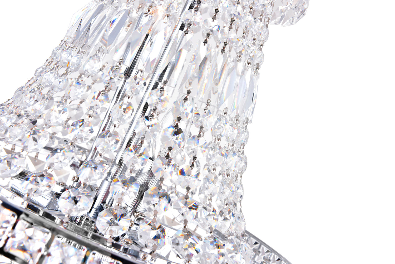 8 Light Down Chandelier With Chrome Finish