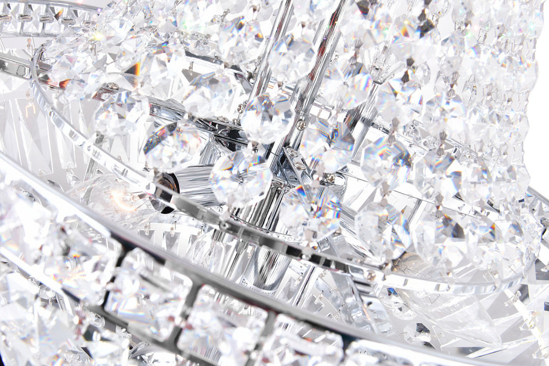 8 Light Down Chandelier With Chrome Finish