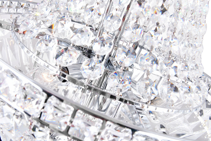 8 Light Down Chandelier With Chrome Finish