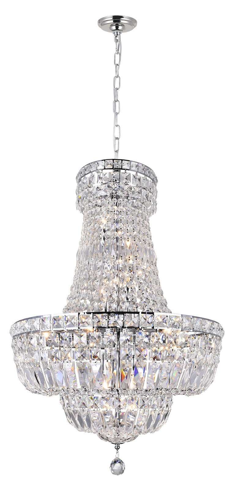 13 Light Down Chandelier With Chrome Finish by CWI Lighting