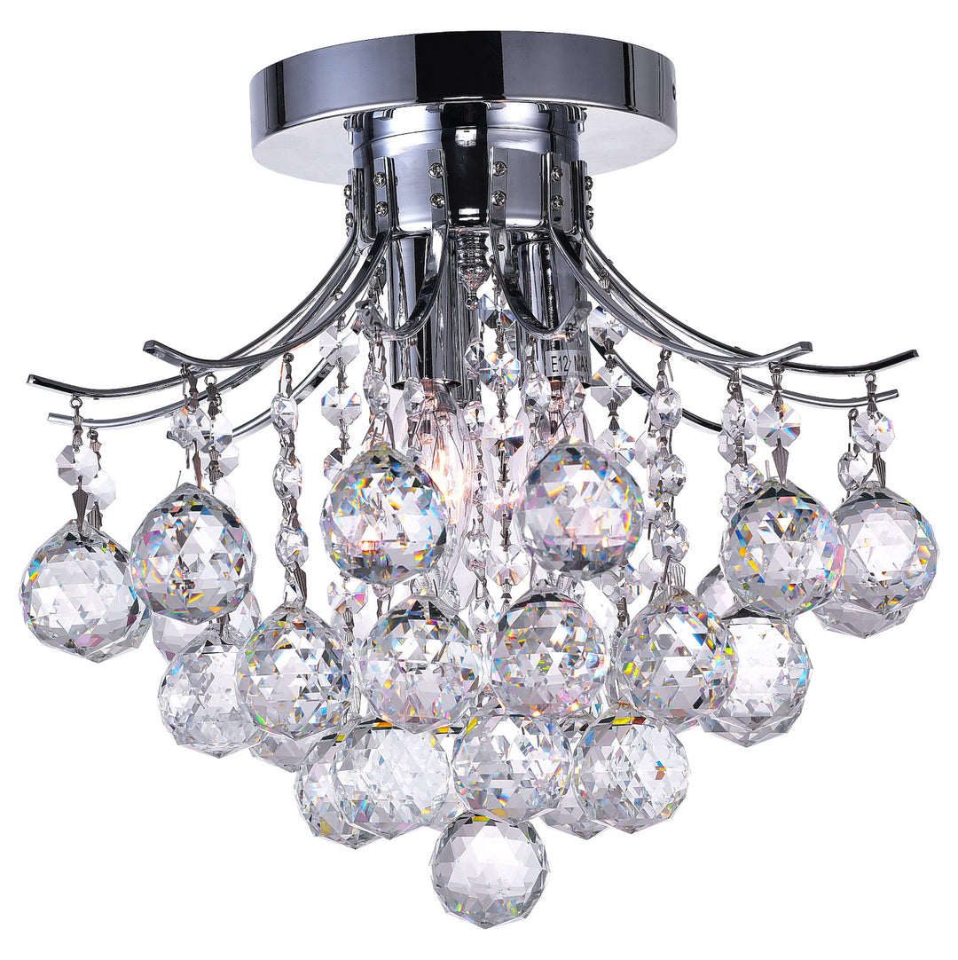 3 Light  Flush Mount With Chrome Finish by CWI Lighting