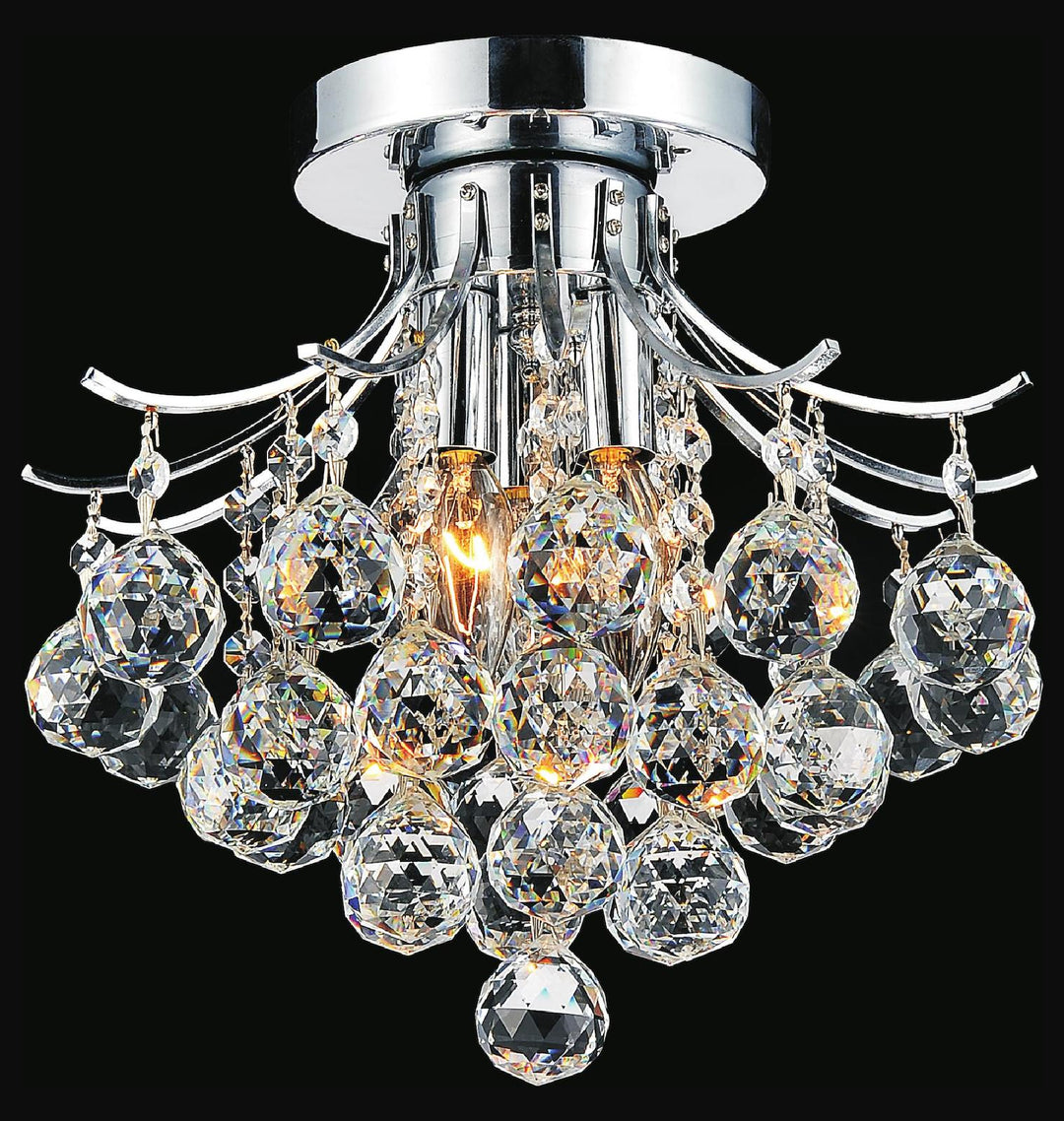 3 Light  Flush Mount With Chrome Finish