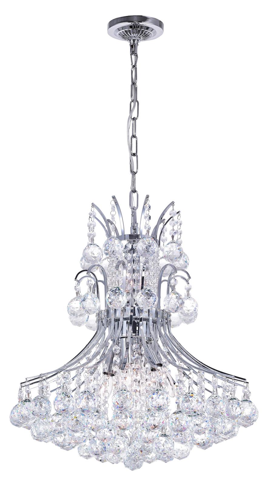 8 Light Down Chandelier With Chrome Finish by CWI Lighting