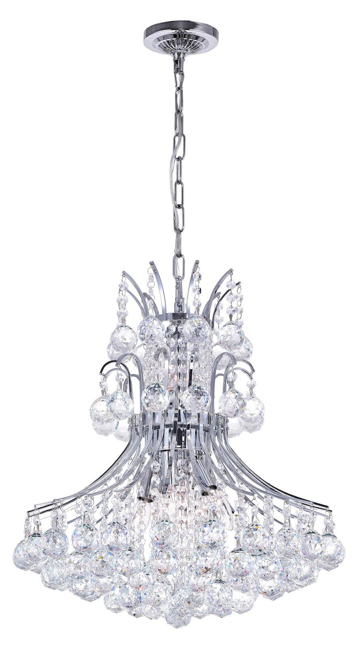 8 Light Down Chandelier With Chrome Finish by CWI Lighting