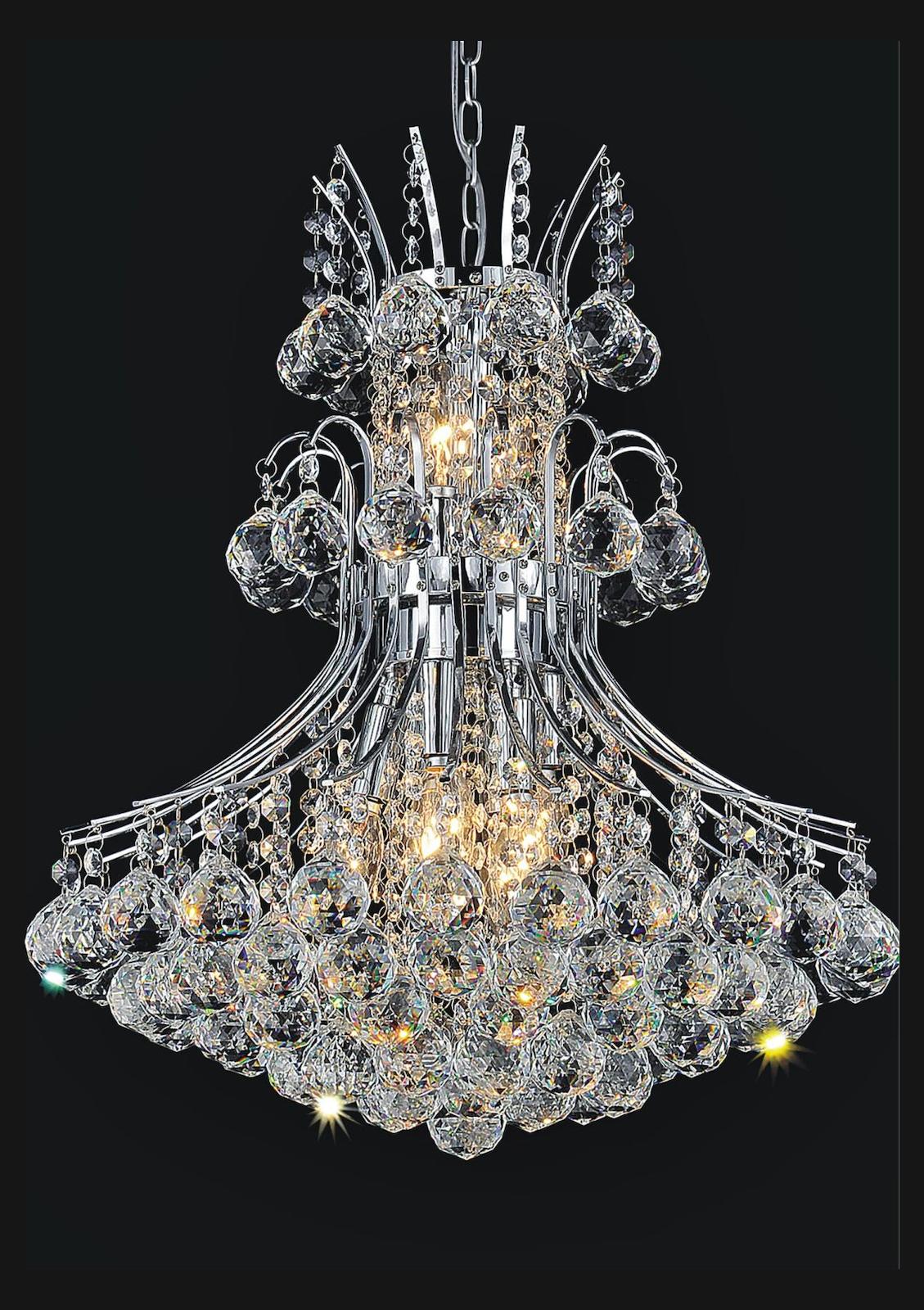 8 Light Down Chandelier With Chrome Finish
