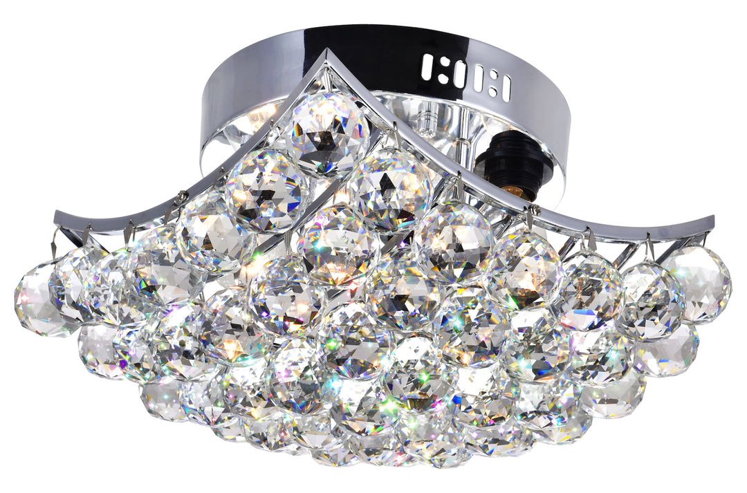 4 Light  Flush Mount With Chrome Finish