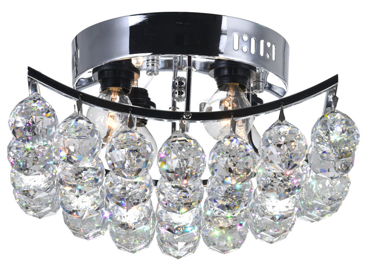 4 Light  Flush Mount With Chrome Finish