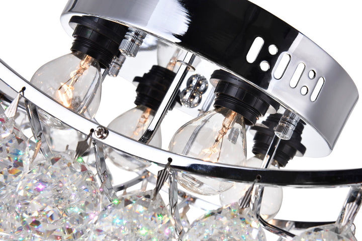4 Light  Flush Mount With Chrome Finish