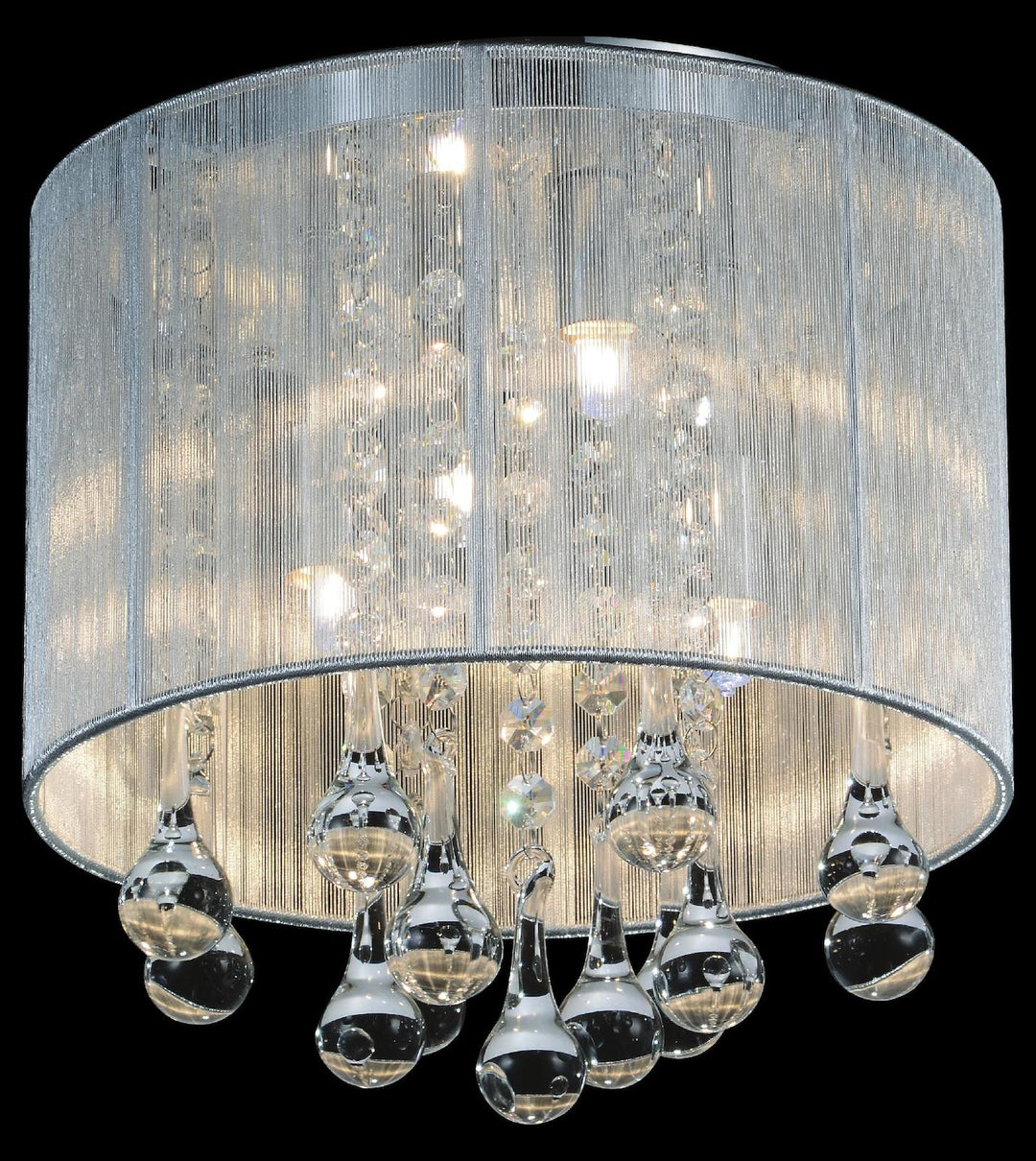 4 Light Drum Shade Flush Mount With Chrome Finish by CWI Lighting