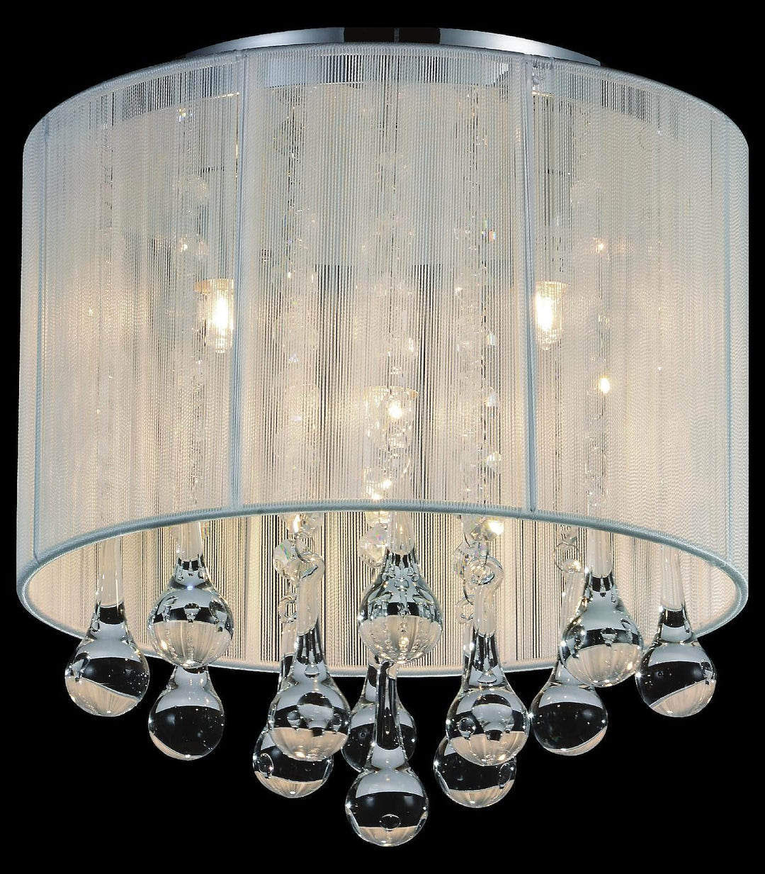 4 Light Drum Shade Flush Mount With Chrome Finish by CWI Lighting