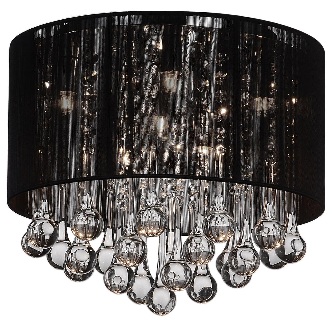 6 Light Drum Shade Flush Mount With Chrome Finish by CWI Lighting