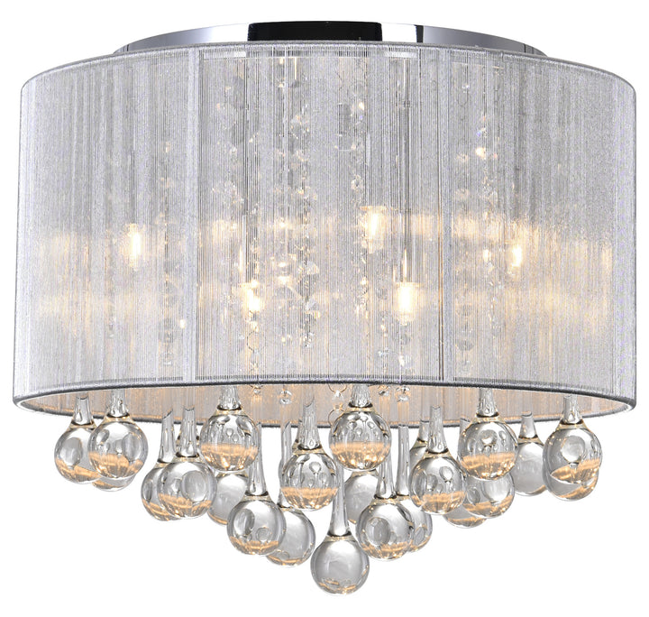 6 Light Drum Shade Flush Mount With Chrome Finish by CWI Lighting