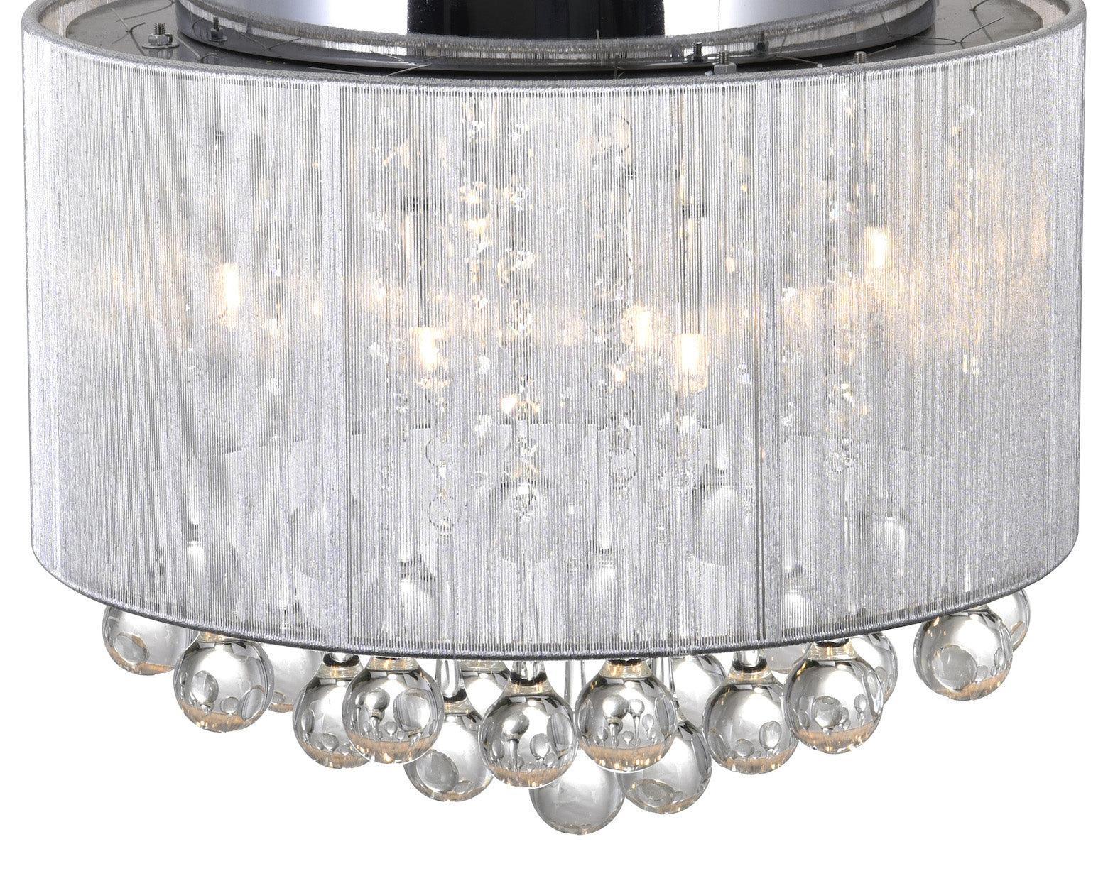 6 Light Drum Shade Flush Mount With Chrome Finish