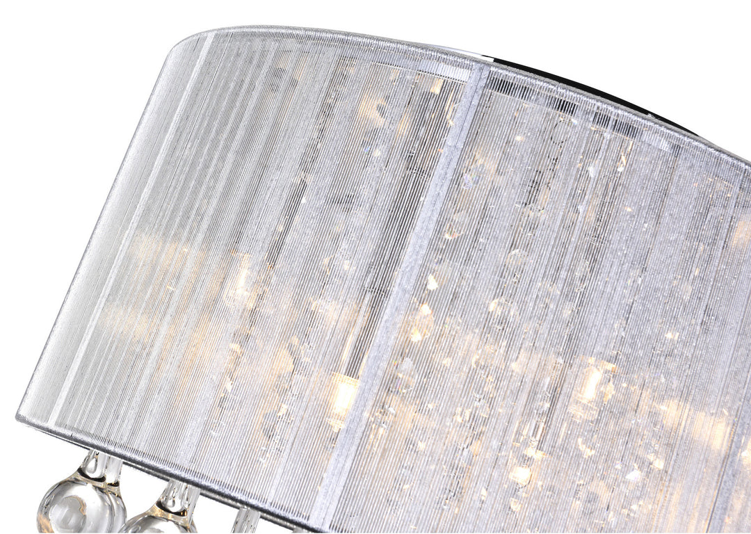 6 Light Drum Shade Flush Mount With Chrome Finish