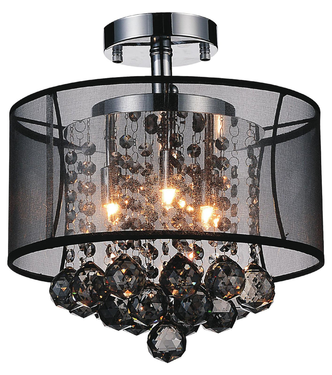 3 Light Drum Shade Flush Mount With Chrome Finish by CWI Lighting