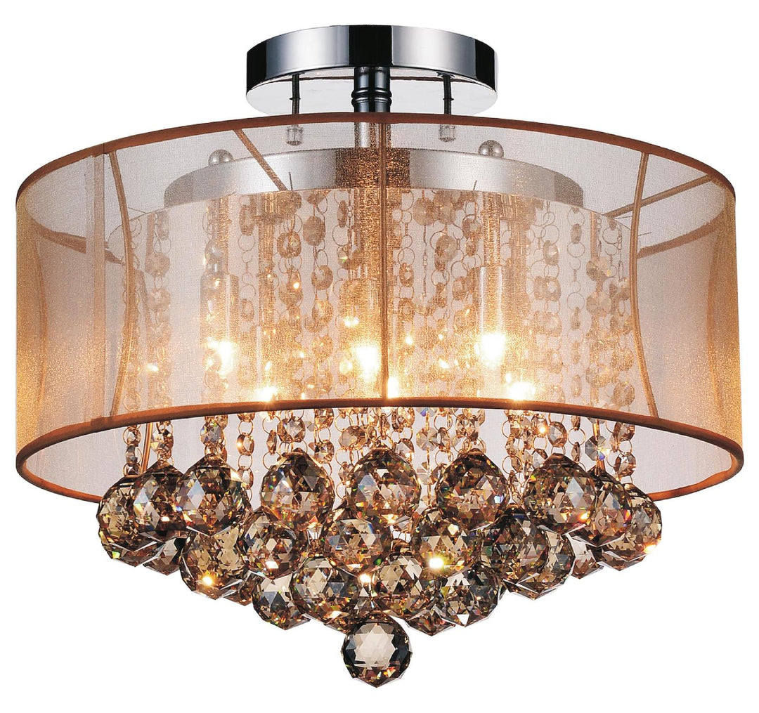 6 Light Drum Shade Flush Mount With Chrome Finish by CWI Lighting