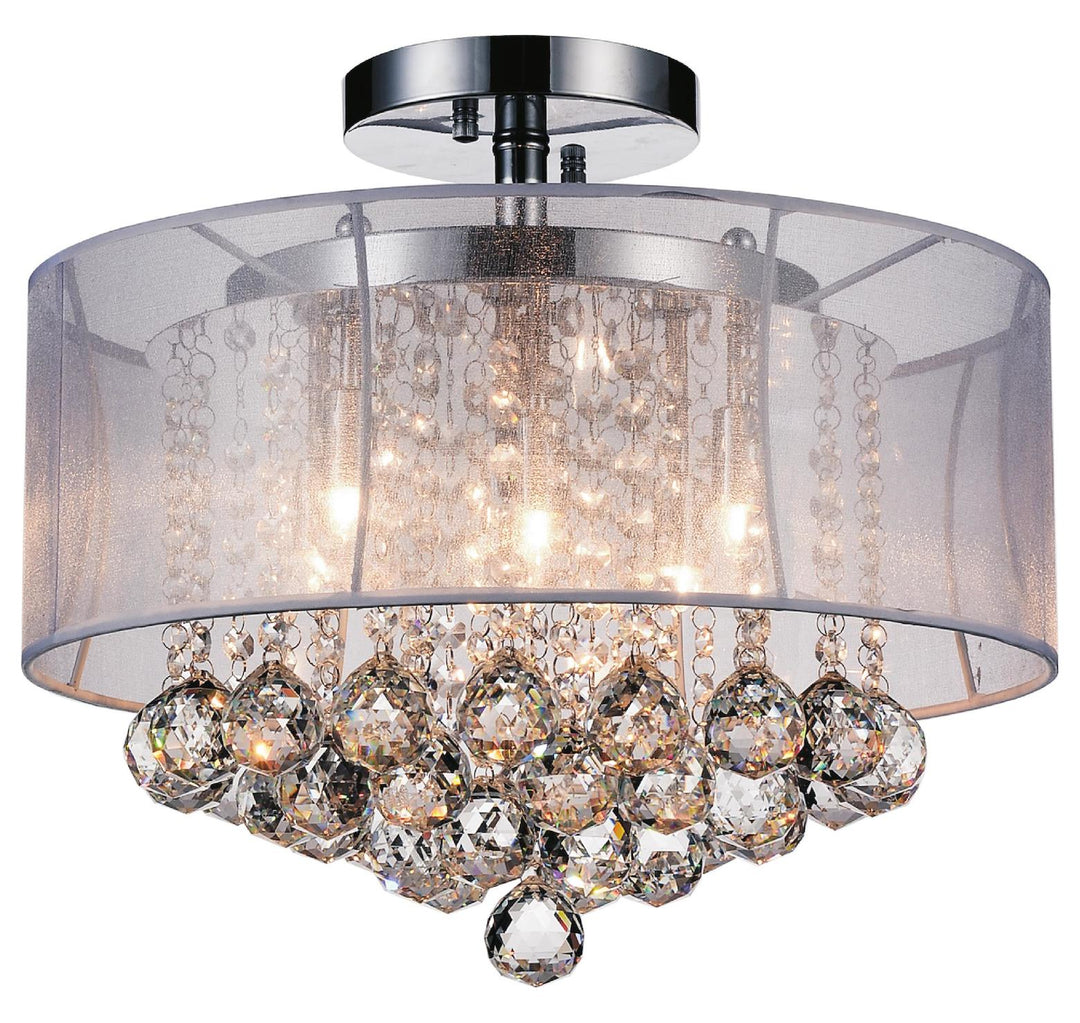 6 Light Drum Shade Flush Mount With Chrome Finish by CWI Lighting