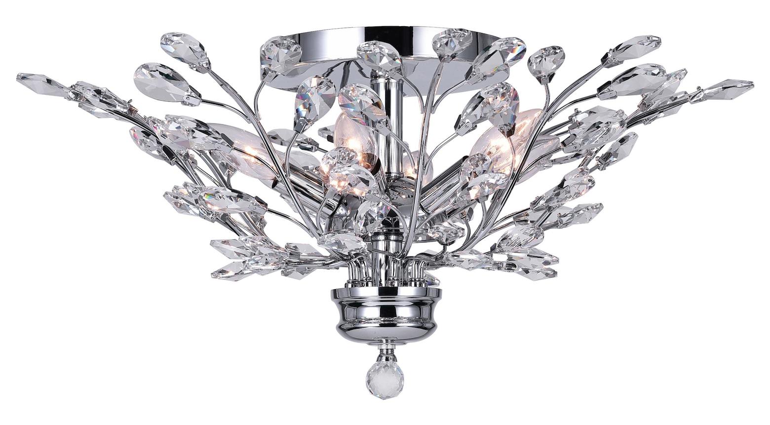 3 Light Drum Shade Flush Mount With Chrome Finish by CWI Lighting