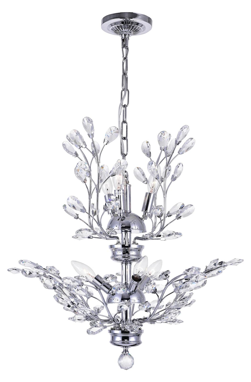6 Light  Chandelier With Chrome Finish by CWI Lighting