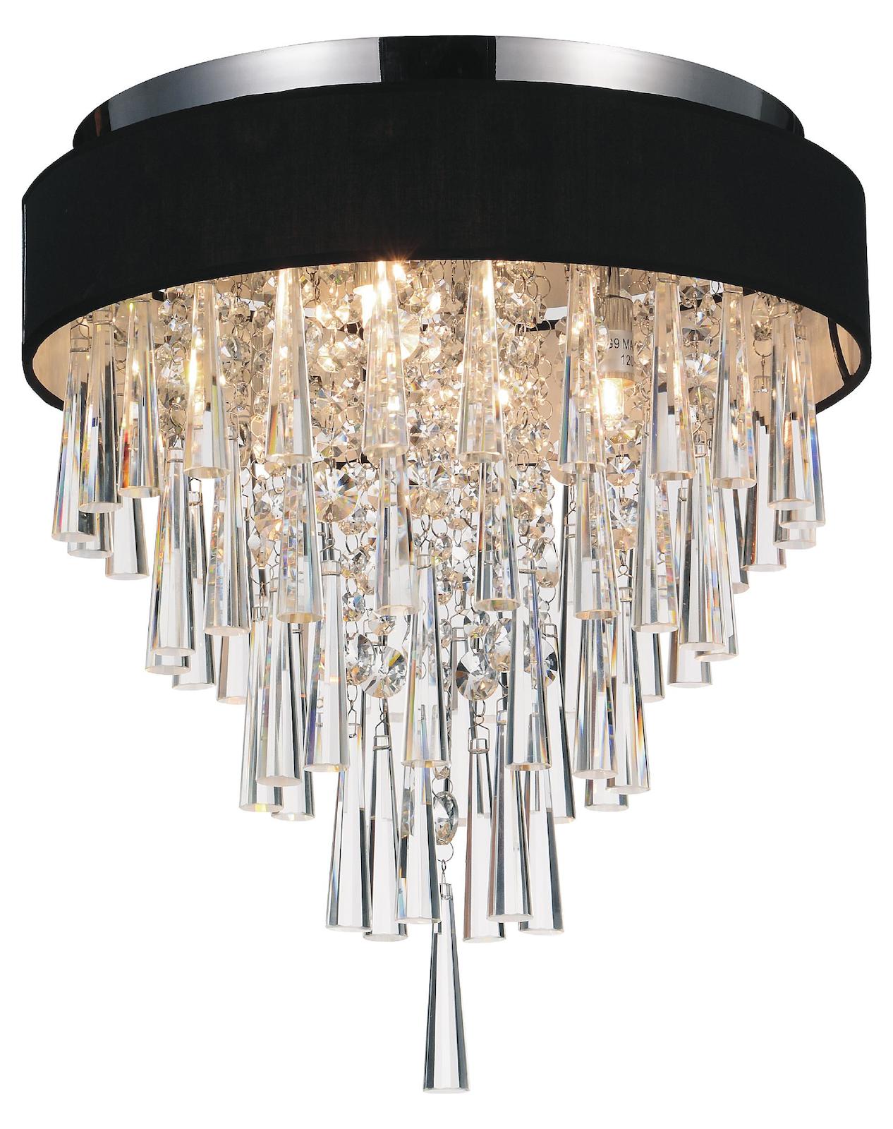 4 Light Drum Shade Flush Mount With Chrome Finish by CWI Lighting