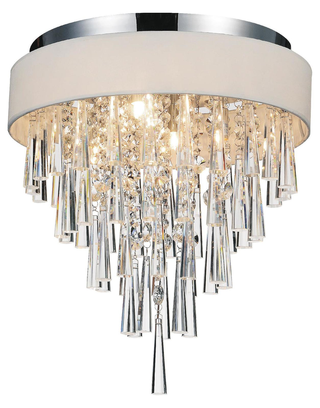 4 Light Drum Shade Flush Mount With Chrome Finish by CWI Lighting