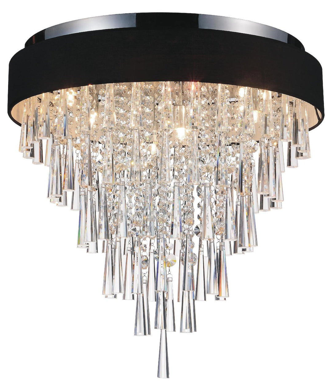 8 Light Drum Shade Flush Mount With Chrome Finish by CWI Lighting