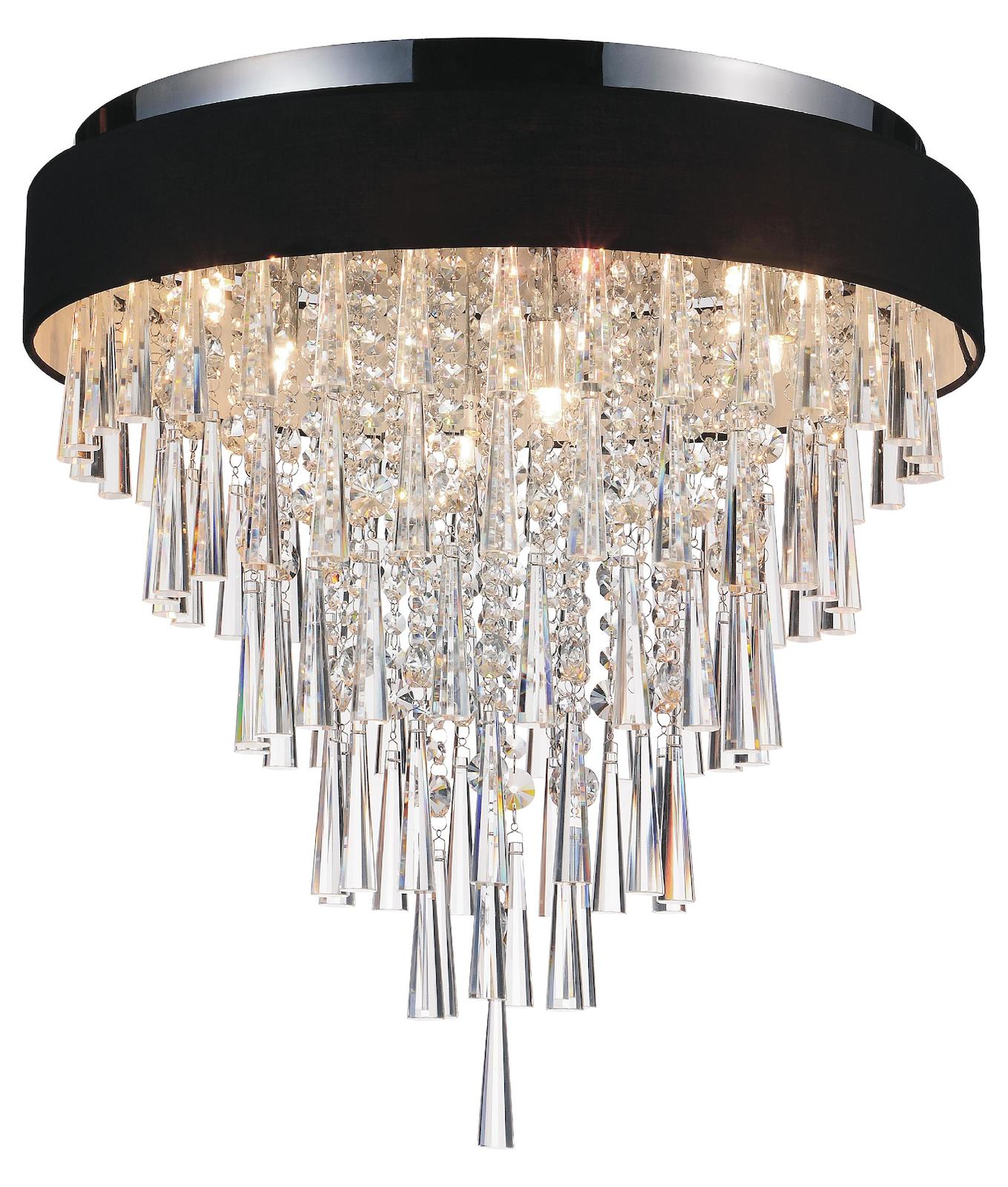 8 Light Drum Shade Flush Mount With Chrome Finish by CWI Lighting