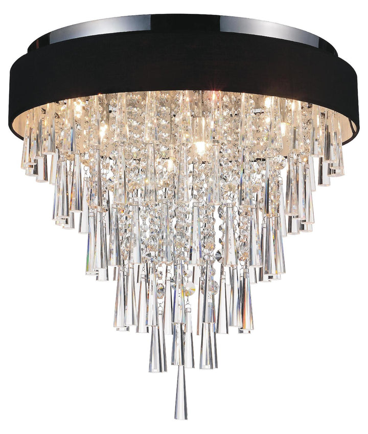 8 Light Drum Shade Flush Mount With Chrome Finish by CWI Lighting