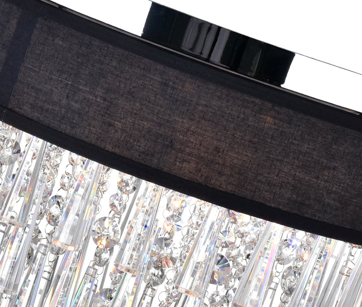 8 Light Drum Shade Flush Mount With Chrome Finish